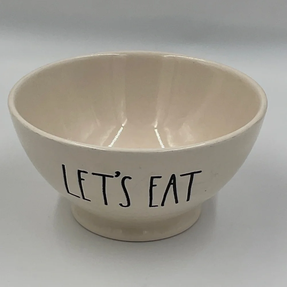 NWOT Rae Dunn by Magenta LET’S EAT Bowl for Cereal Ice Cream Soup or Snacks - Picture 5 of 14